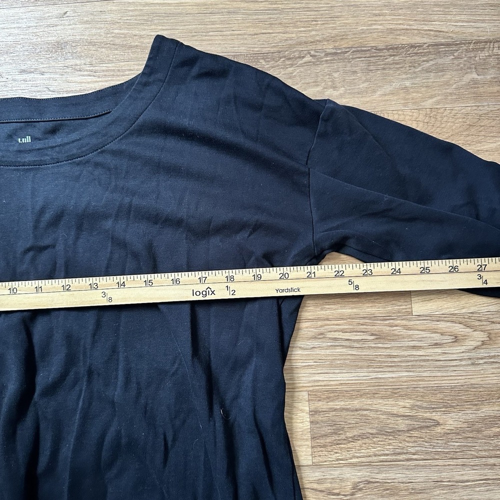J Jill Womens Supima Cotton Scoop Neck Tunic Size M Black Minimalist Capsule - Picture 4 of 6